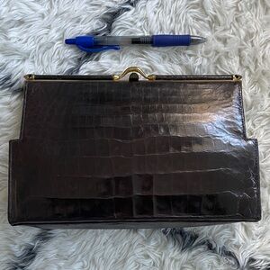 Vintage Deitsch Alligator or Crocodile Skin Clutch
